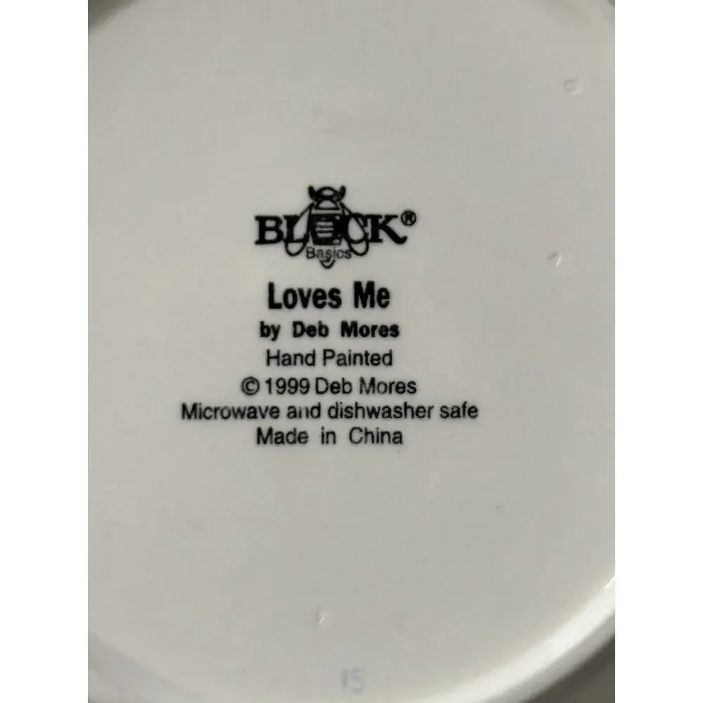 8 VTG Block Basics Floral Loves Me by Deb Mores Salad Plates 1999 Hand Painted